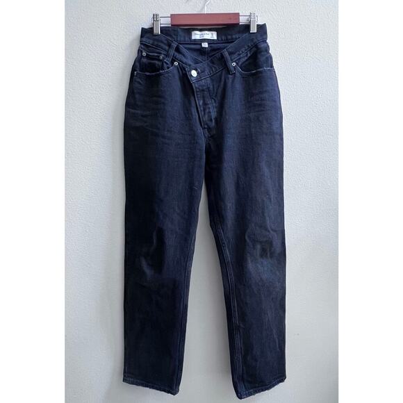 Abercrombie & Fitch The Dad High Rise Curve Love Women's Jean Size 25 Black - Picture 2 of 9
